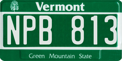 VT license plate NPB813