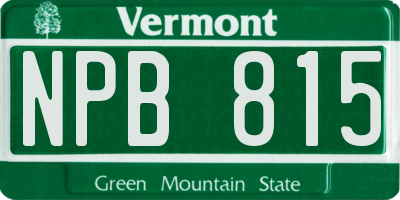 VT license plate NPB815