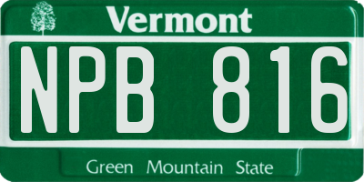 VT license plate NPB816