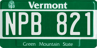 VT license plate NPB821