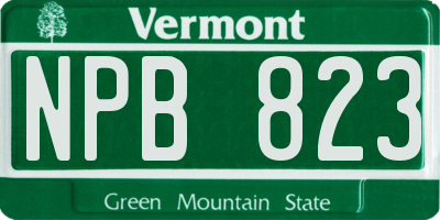 VT license plate NPB823