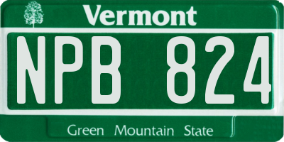 VT license plate NPB824