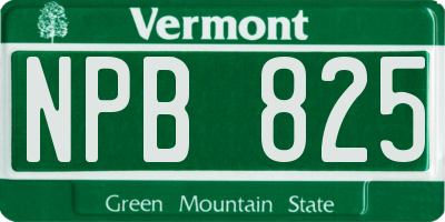 VT license plate NPB825