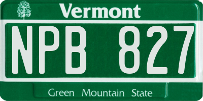 VT license plate NPB827
