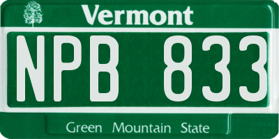 VT license plate NPB833