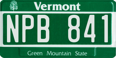 VT license plate NPB841