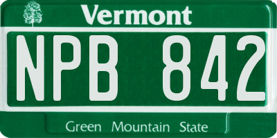 VT license plate NPB842