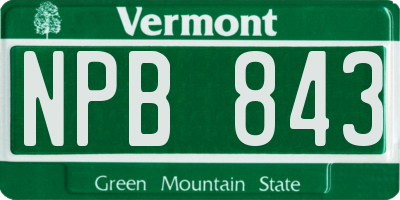 VT license plate NPB843