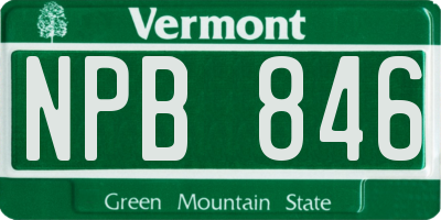 VT license plate NPB846