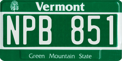 VT license plate NPB851
