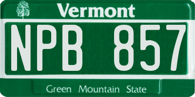 VT license plate NPB857