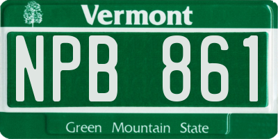 VT license plate NPB861