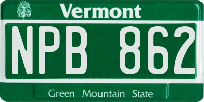 VT license plate NPB862