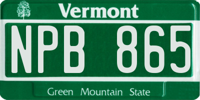 VT license plate NPB865