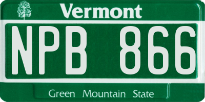 VT license plate NPB866