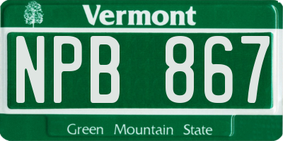 VT license plate NPB867