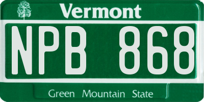 VT license plate NPB868