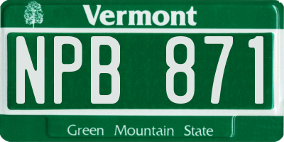 VT license plate NPB871