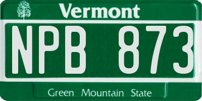 VT license plate NPB873
