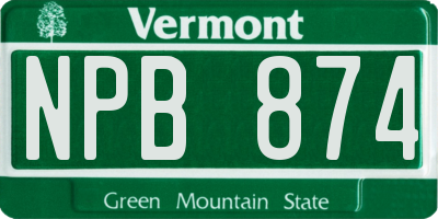VT license plate NPB874