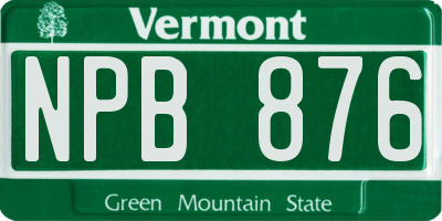 VT license plate NPB876