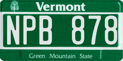 VT license plate NPB878