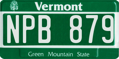 VT license plate NPB879