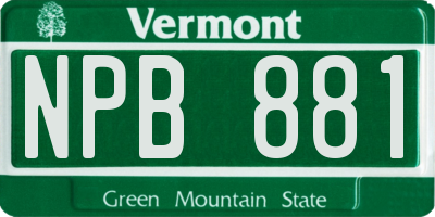 VT license plate NPB881