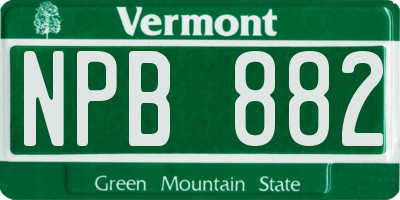 VT license plate NPB882