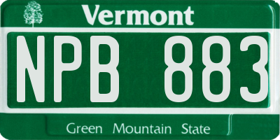 VT license plate NPB883