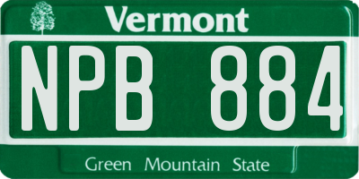 VT license plate NPB884