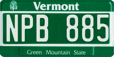 VT license plate NPB885