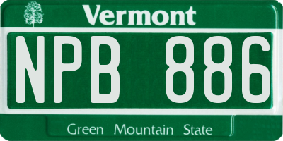 VT license plate NPB886