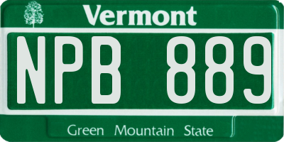 VT license plate NPB889