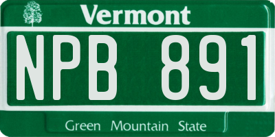 VT license plate NPB891