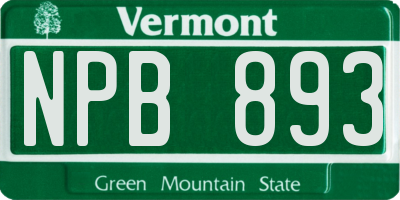 VT license plate NPB893