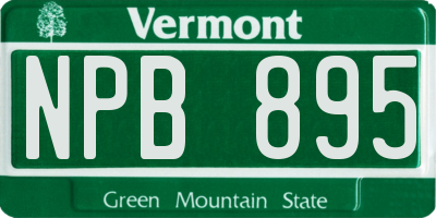VT license plate NPB895