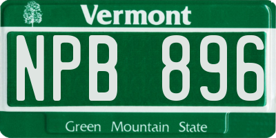 VT license plate NPB896