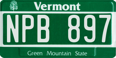 VT license plate NPB897