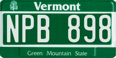 VT license plate NPB898