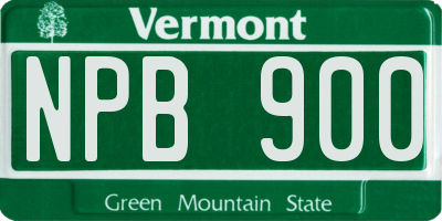 VT license plate NPB900