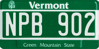 VT license plate NPB902