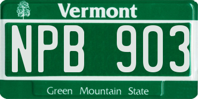 VT license plate NPB903