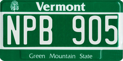 VT license plate NPB905