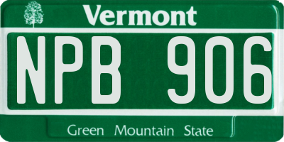 VT license plate NPB906
