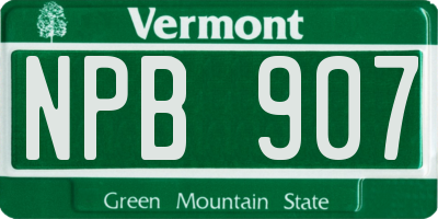VT license plate NPB907