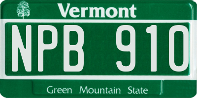 VT license plate NPB910