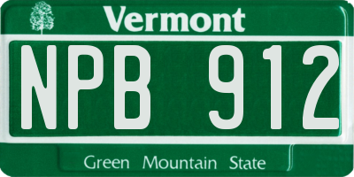 VT license plate NPB912