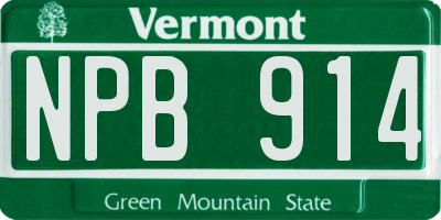 VT license plate NPB914