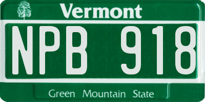 VT license plate NPB918